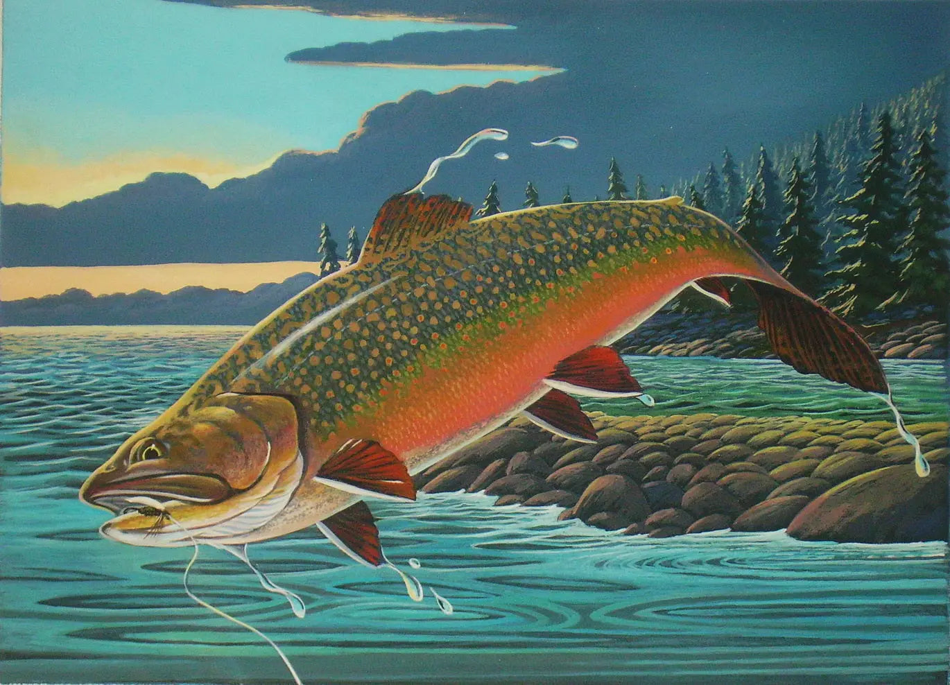 Brook Trout Print "Daybreak Brookie" DougWalpusArtStudio