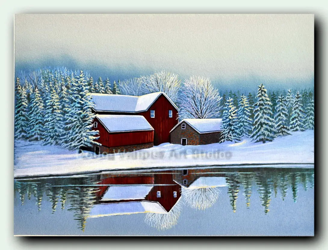 Old red barn art print DougWalpusArtStudio
