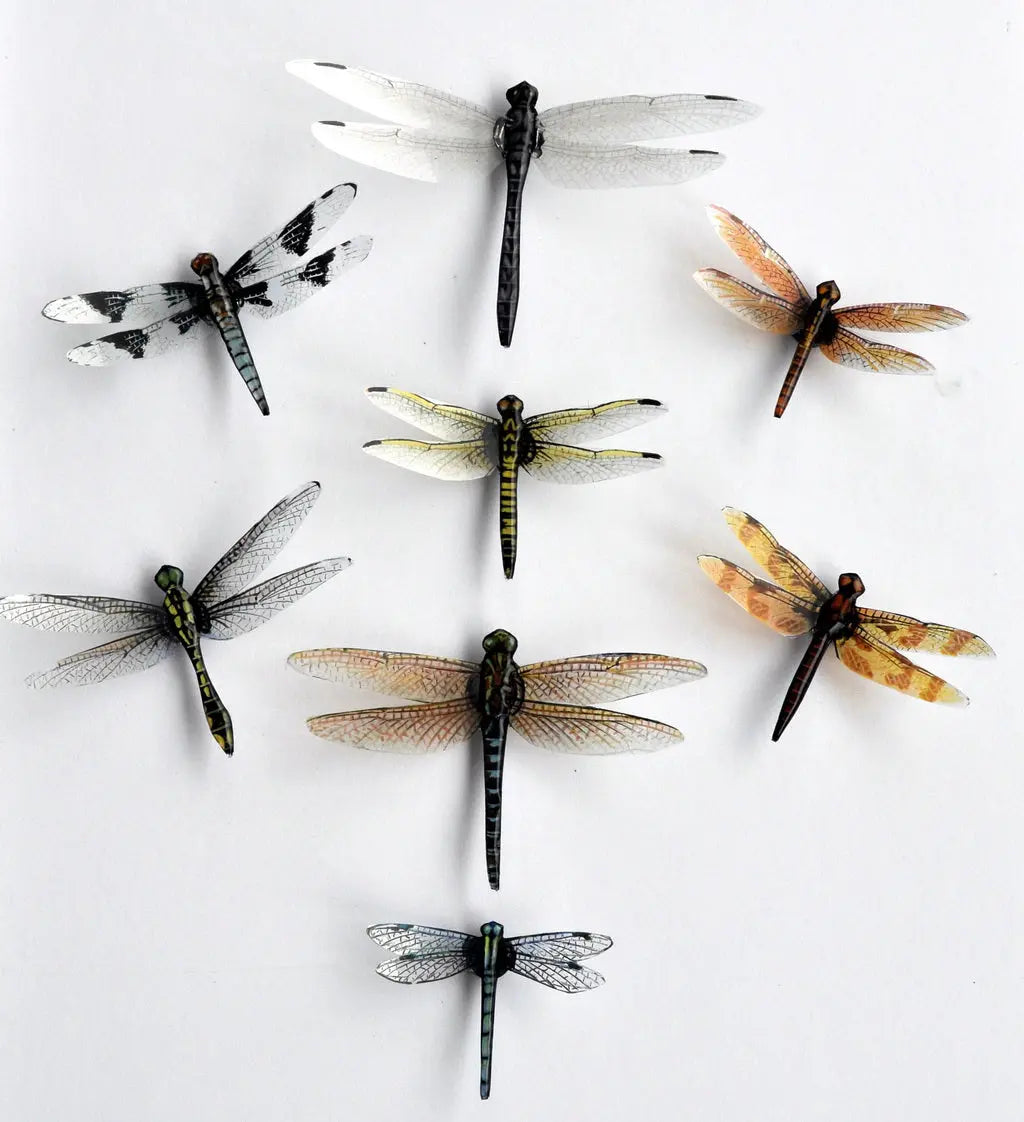 Dragonfly Magnets, Refrigerator Magnets, Set of 8, Handmade Kitchen Magnets DougWalpusArtStudio