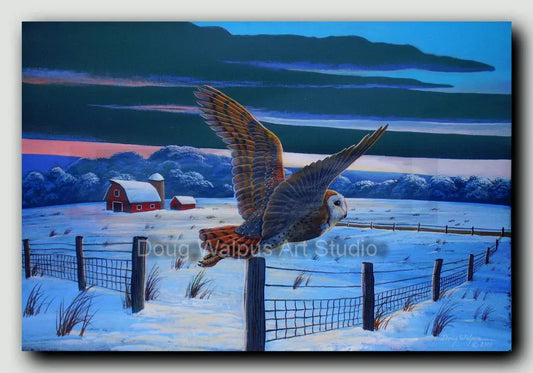 Original Barn Owl Painting DougWalpusArtStudio
